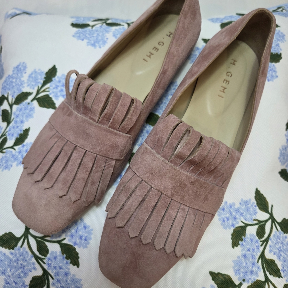 M. Gemi Pink Suede Loafers